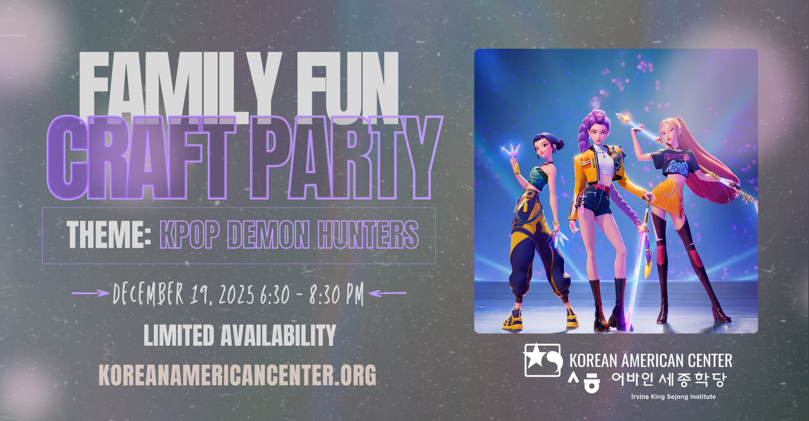 Kpop Demon Hunters Family Fun Craft Party