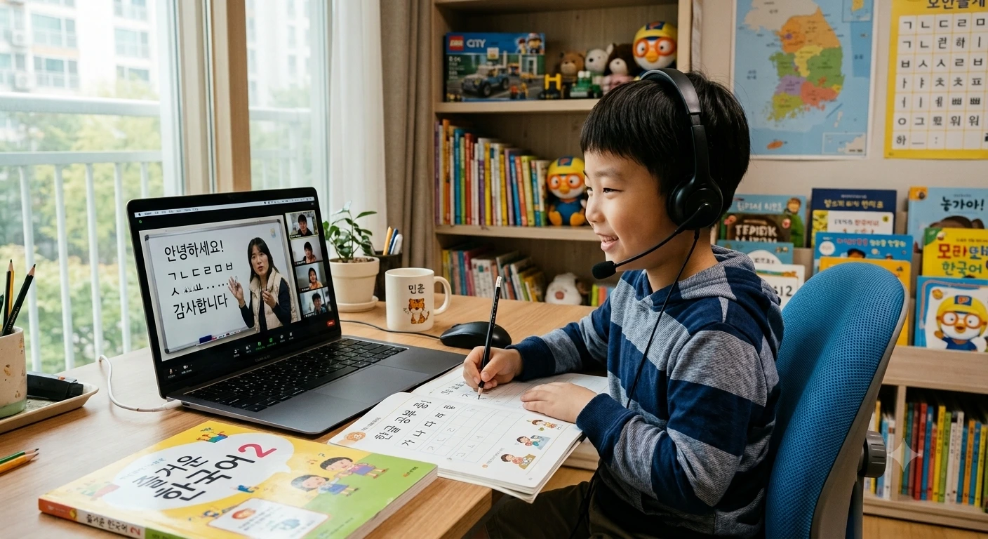 Kids in a Korean class